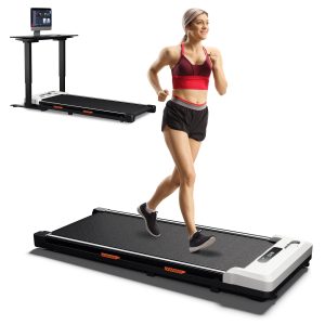 CoolHut 2.5Hp Walking Pad, Walking Area 2 in 1 Under Desk Treadmill,300lb Walking Treadmill with Remote Control and LED Display, Quiet, Compact & Small Treadmill for Home & Office. White