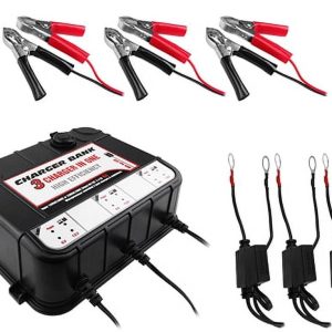Banshee 6/12V 2A 3 Bay Smart Charger W/ USB Ports for Boat Lawn Tractor Car Motorcycle