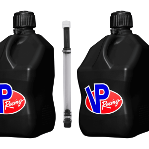 VP Racing Utility Jug 5.5 Gallon + Deluxe Hose - Mix and Match Between 11 Different Colors - Made in the USA (2 Pack, Black)