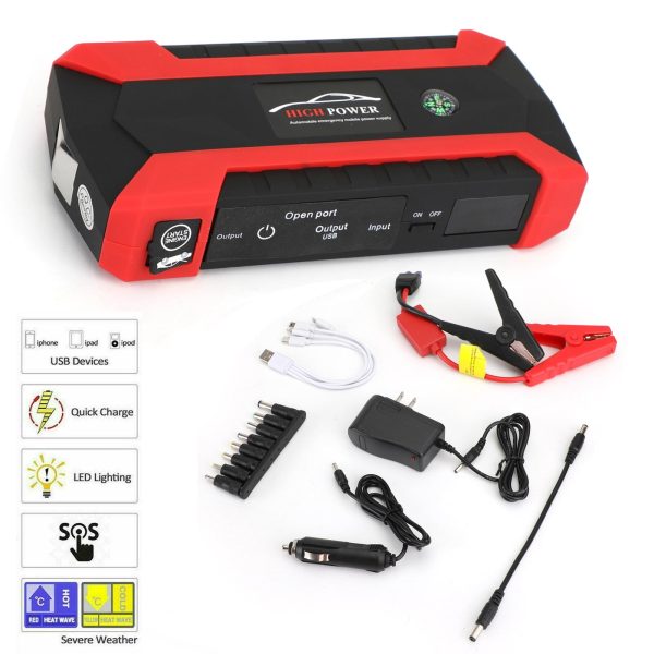 89800mAh 12V Car Jump Starter 4USB Charger Emergency Battery Power Bank Kit - Image 2