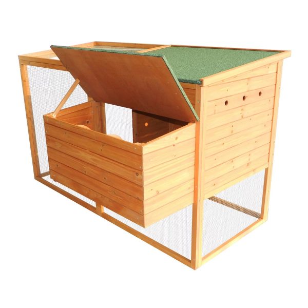 PawHut 64" Large Wooden Chicken Coop Kit With Outdoor Run And Nesting Box - Image 8