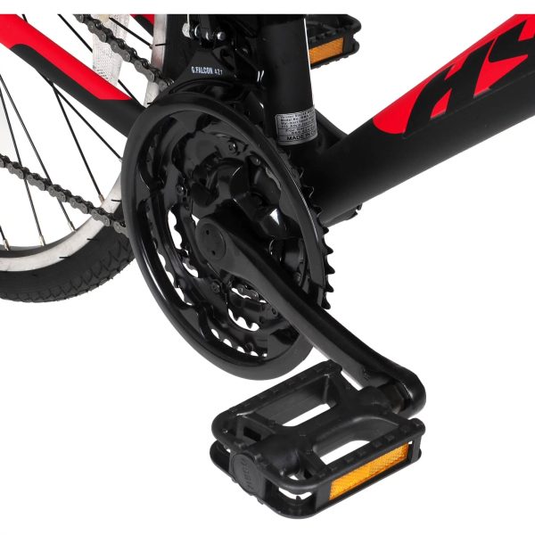 Hyper Bicycle 700c Men's Spin Fit Hybrid Bike, Black and Red - Image 5