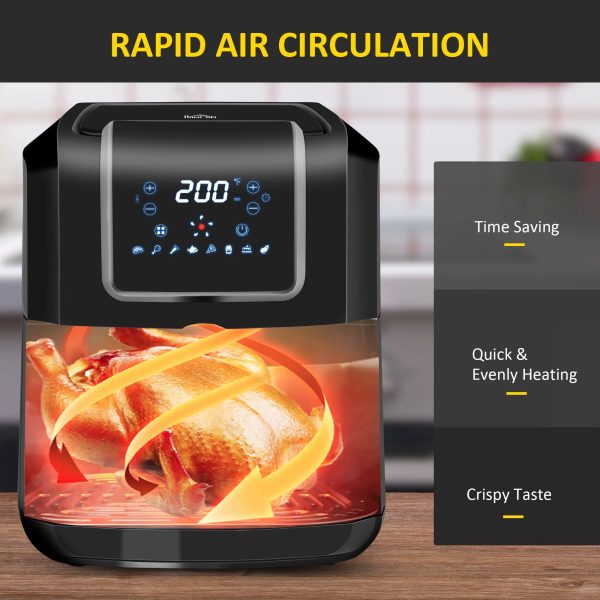 Homlixry Air Fryer 7QT 1700W Air Fryers Oven with Digital Display, 360° Air Circulation, Adjustable Temperature, Timer and Nonstick Basket for Oil Less or Low Fat Cooking, Black - Image 5