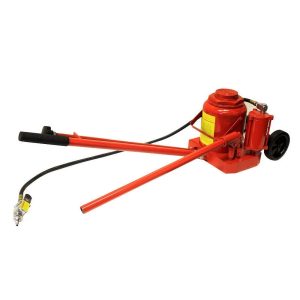 Stark 50-Ton Air / Hydraulic Operation Bottle Jack with Handle Bottle Jack with Built-In Wheel, Red