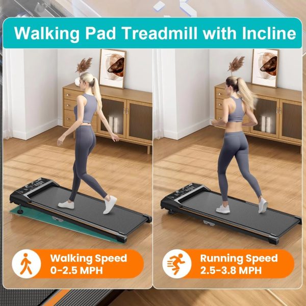 CoolHut Walking Pad, Under Desk Treadmill, 4-in-1 Home/Office Treadmill, No Installation, Low Noise, LED Display, 265 lb. Capacity with Remote Control - Image 4