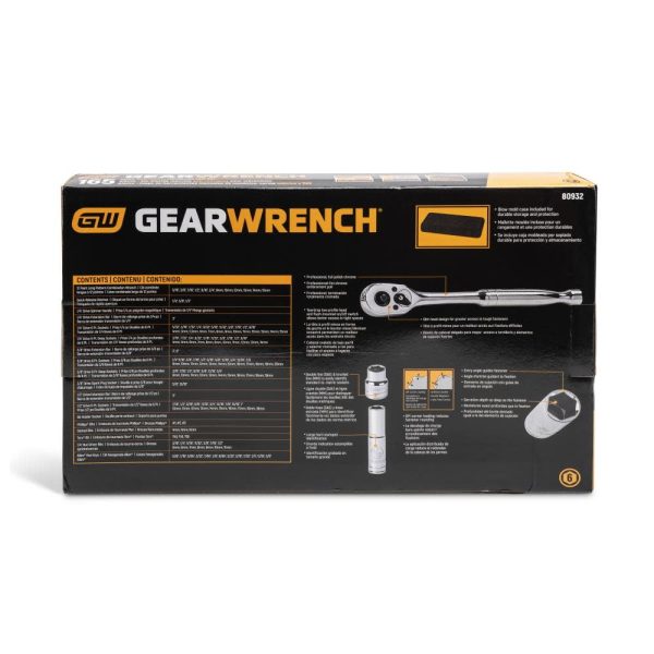 GearWrench 165 PC 1/4" 3/8" & 1/2" DR MECHANICS TOOLS SET - Image 5
