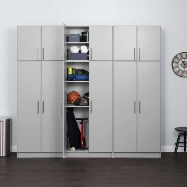 Prepac Elite 2 Door Standing Storage Cabinet， Light Gray - Image 2