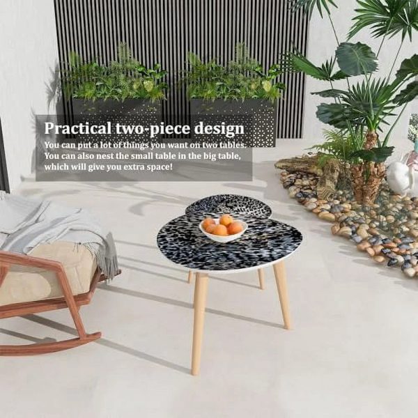 HYHBIBOOM Small Coffee Nesting Colorful Seamless Embroidery Border Bright Flowers Leaves Small Triangle End Center Modern Room Bedroom Balcony - Image 5