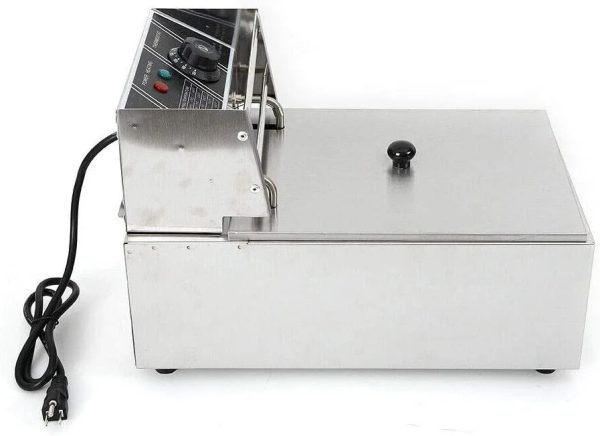 FETCOI 1700W 6L Single Tanks Electric Countertop Deep Fryer Commercial Stainless Steel Large Capacity Fryer Tabletop Restaurant kitchen Frying Machine with Basket - Image 6