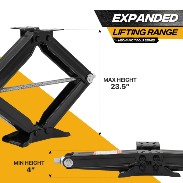 Magshion 2.5 Ton Scissor Jack Set of 4, 5000lbs Heavy Duty Car Jack Lift Kit with Handle, RV Trailer Stabilizer Leveling Scissor Jacks Set, Black - Image 6