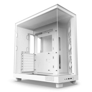 NZXT H6 FLOW Compact Dual-Chamber Mid-Tower Airflow Case, White, CC-H61FW-01