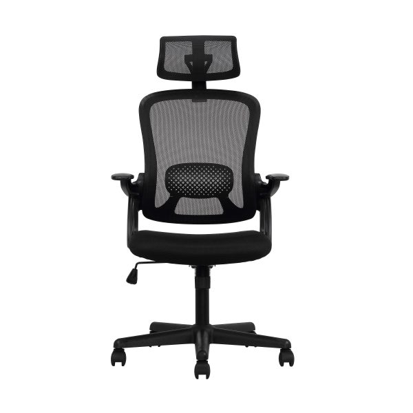 Mainstays Ergonomic Office Chair with Adjustable Headrest, Black Fabric, 275lb capacity - Image 4
