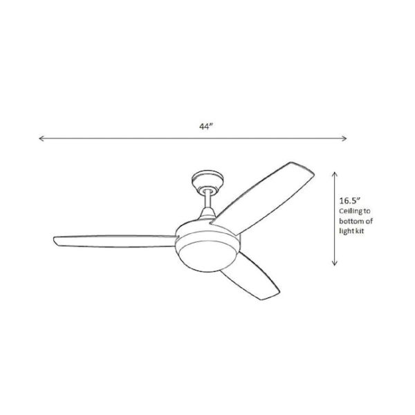 Harbor Breeze Beach Creek 44-in Brushed Nickel LED Indoor Downrod or Flush Mount Ceiling Fan with Light Remote (3-Blade) - Image 5