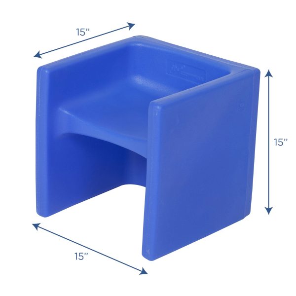 Children's Factory Indoor Outdoor Kids Cube Chair For Classroom & Playroom, Blue - Image 5