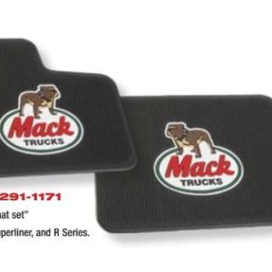 Mack Truck OEM Black Rubber Floor Mats / Dog Logo - CH600 Superliner and R Series