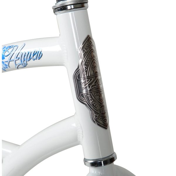 Hyper Bicycle Women's 26 In. Beach Cruiser, White with Blue Rim - Image 6