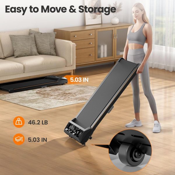 CoolHut Walking Pad, Under Desk Treadmill, 4-in-1 Home/Office Treadmill, No Installation, Low Noise, LED Display, 265 lb. Capacity with Remote Control - Image 5