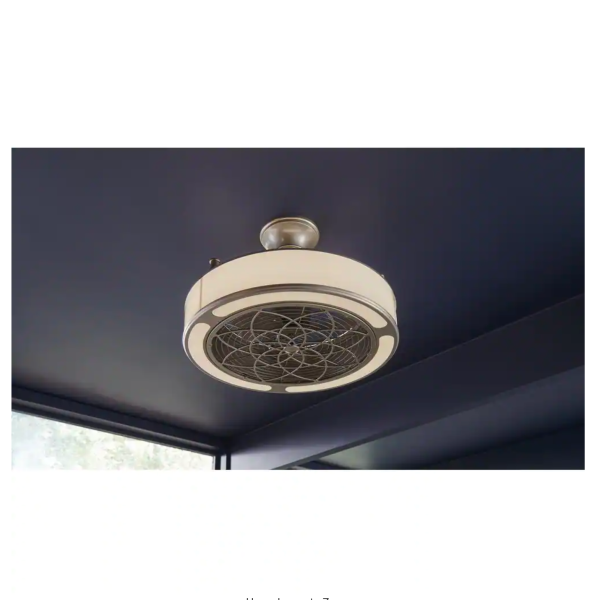 Home Decorators Collection Windara 22 in. LED Indoor/Covered Outdoor Brushed Nickel Ceiling Fan with Light Kit and Remote Control - Image 7