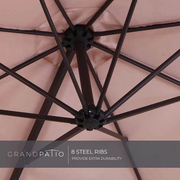 Grand Patio Outdoor Market Cantilever Steerable Large Umbrella, 10ft, Beige - Image 4