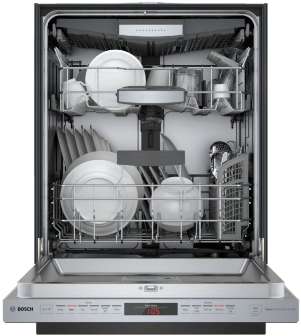 Bosch - 800 Series 24" Top Control Built-In Dishwasher with CrystalDry, Stainless Steel Tub, 3rd Rack, 42 dBa - Stainless steel - Image 2