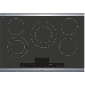 Bosch - Benchmark Series 30" Built-In Electric Cooktop with 5 elements and Stainless Steel Frame - Black with Stainless Steel Trim
