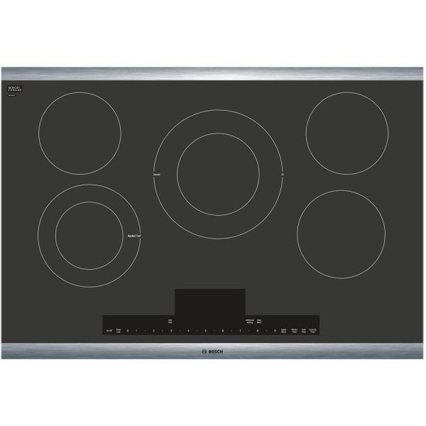 Bosch - Benchmark Series 30" Built-In Electric Cooktop with 5 elements and Stainless Steel Frame - Black with Stainless Steel Trim