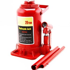XtremepowerUS 20Ton Portable Hydraulic Bottle Car Jack Lift Farm Equipment Low Profile Automotive Shop, Red
