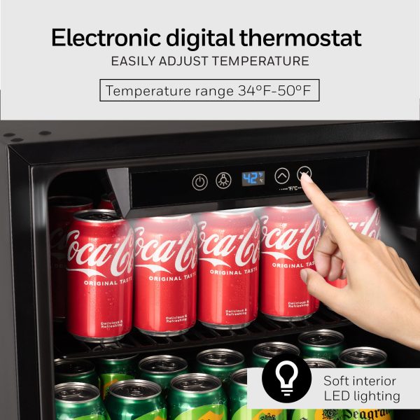 Honeywell Beverage Refrigerator and Cooler, 115 Can Mini Fridge with Glass Door for Soda Beer or Wine for Office or Bar with Adjustable Removable Shelving - Image 4