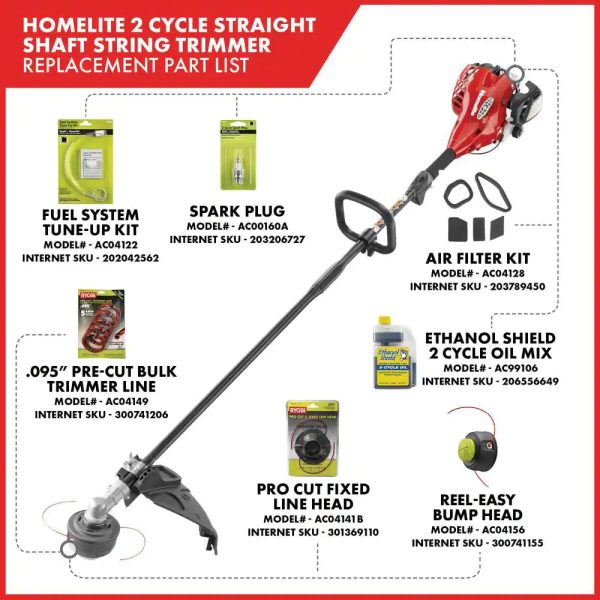 Homelite UT33650B 2-Stroke 26 cc Straight Shaft Gas Trimmer - Image 2