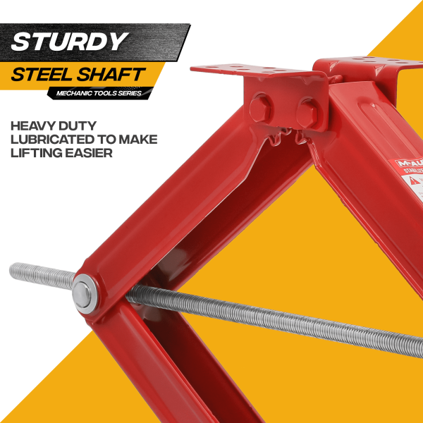 Magshion Set of 4 Heavy Duty Scissor Jack, 2.5 Ton 5000lbs Car Jack Tire Repair Tools Kit, RV Trailer Stabilizer Leveling Scissor Jacks with Handle, Red - Image 9