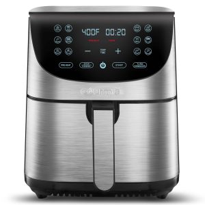 Gourmia 7-Qt Digital Air Fryer with Guided Cooking， Easy Clean， Stainless Steel