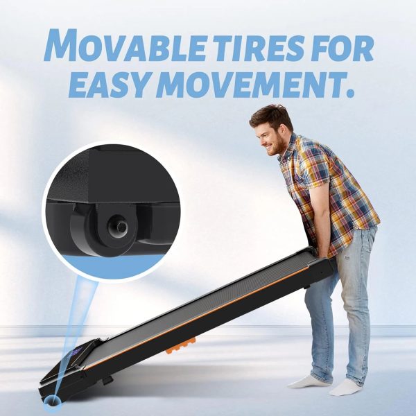 CoolHut Walking Pad Under Desk, 2 in 1 Portable Folding Treadmill for Walking, Running and Home Office Use, 2.5HP Low-Noise Motor, LED Display, and Remote Control, Black - Image 4