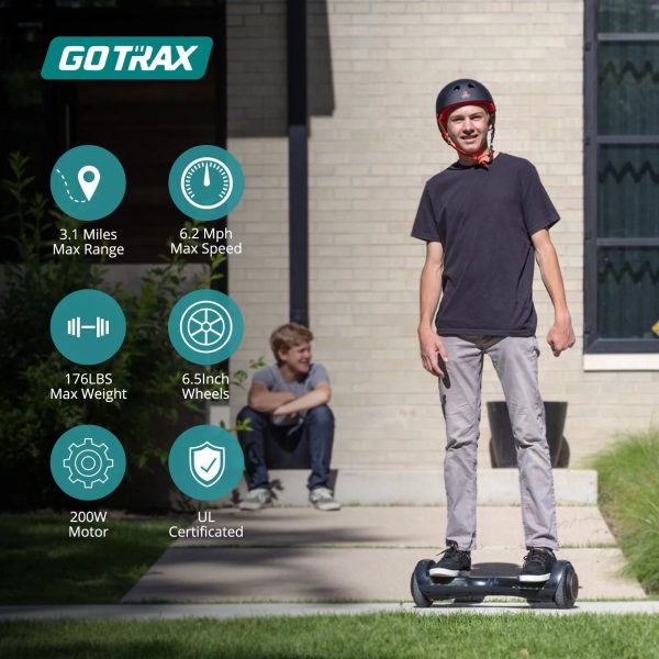 GOTRAX FX3 Hoverboard for Kids Adults,200W Motor 6.5" LED Wheels 6.2mph Speed Hover Board, Blue - Image 3