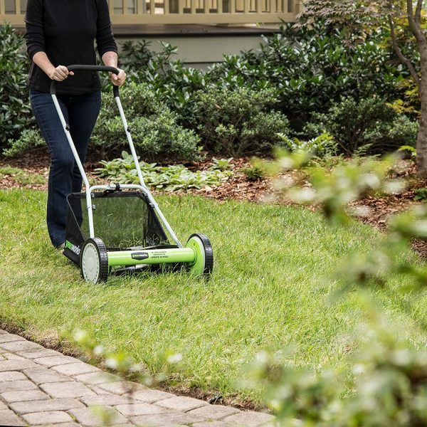 Greenworks 16-Inch Reel Lawn Mower with Grass Catcher 25052，Black/Green， 47"D x 22"W x 29.75"H💝 Last Day For Clearance - Image 4