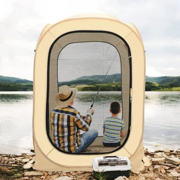 Lilypelle 4.3' x 4.3' Instant Screen House, Portable Screen Room,Canopy Pop-Up Screen Tentwith Carry Bag for Patio, Backyard, Deck & Outdoor Activities - Image 3