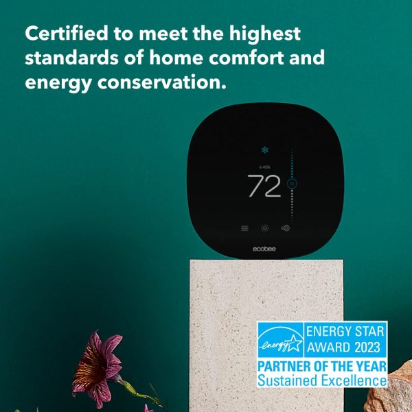 ecobee3 Lite Smart Thermostat - Programmable Wifi Thermostat - Works with Siri, Alexa, Google Assistant - Energy Star Certified - DIY Install, Black - Image 2