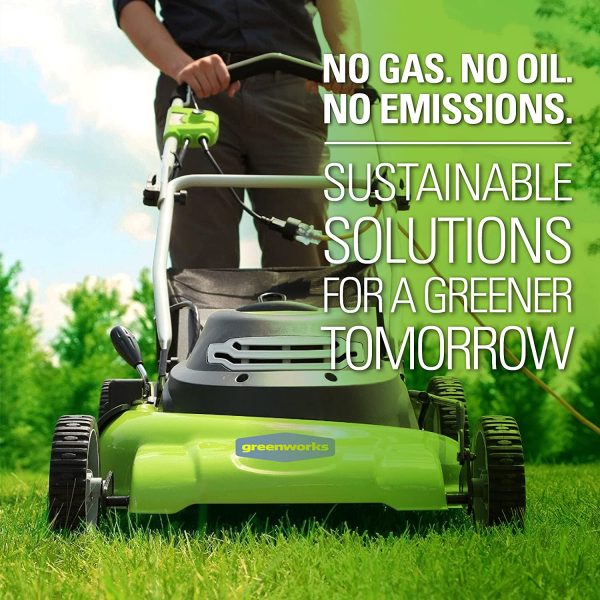 Greenworks 12 Amp 20-Inch 3-in-1Electric Corded Lawn Mower， 25022 - Image 3