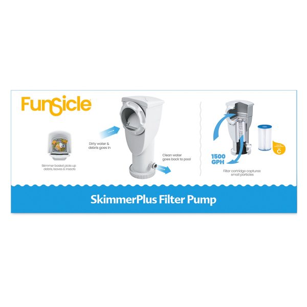 Funsicle 1500 Gallon SkimmerPlus 2-in-1 Filter Pump System for Above Ground Pool - Image 3