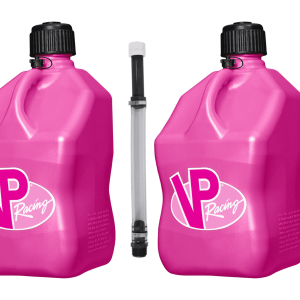 VP Racing Utility Jug 5.5 Gallon + Deluxe Hose - Mix and Match Between 11 Different Colors - Made in the USA (2 Pack, Pink)