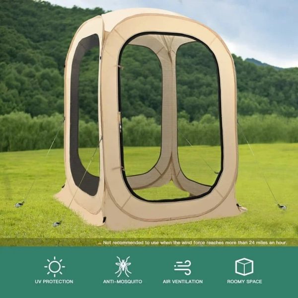 Lilypelle 4.3' x 4.3' Instant Screen House, Portable Screen Room,Canopy Pop-Up Screen Tentwith Carry Bag for Patio, Backyard, Deck & Outdoor Activities - Image 4
