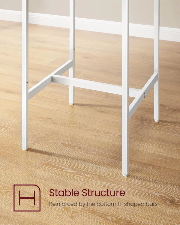 Bar Table and Chairs Set, Square Bar Table with 2 Bar Stools, Dining Pub Bar Table Set for 2, Space Saving for Kitchen Breakfast, Living Room, Party Room, Golden Oak and Cloud White - Image 6