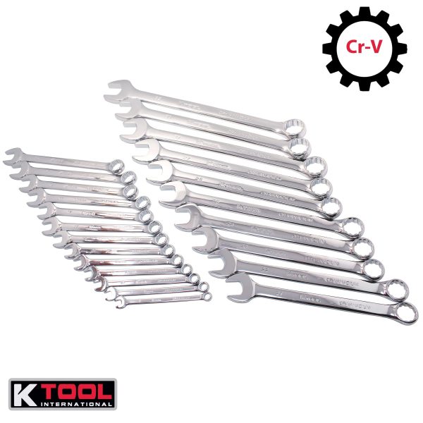 K Tool International 41803 Metric Combination Wrench Set for Garages, Repair Shops, and DIY, Chrome Plated, 12-point, Laser Engraved, Corrosion/Rust Resistant, 8-32mm Wrenches, 23-slot Sleeve - Image 4