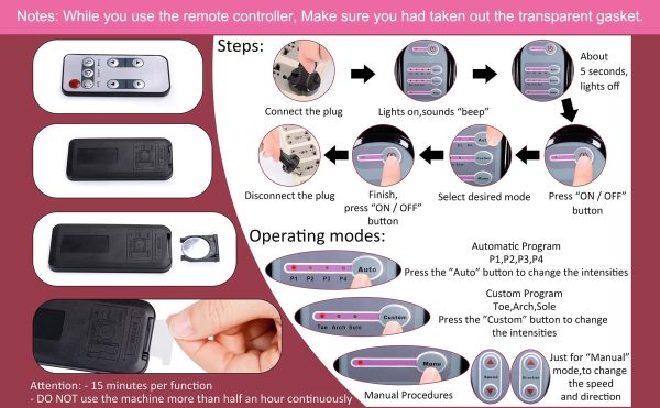 Electric Shiatsu Foot Massager for Pain Relief, Deep Kneading Rolling Feet and Calf Massager, Leg Circulation Machine for Plantar Fasciitis and Neuropathy, Red - Image 4
