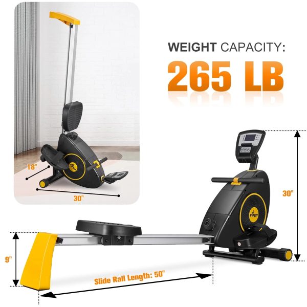 FISUP Rowing Machine with 8 Level Adjustable Magnetic Resistance Indoor Rower Machines for Home Fitness Cardio Workout - Image 3