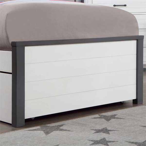 Furniture of America Acres Wood Full Bed with Trundle in White and Gray - Image 4