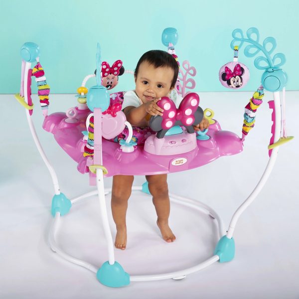Bright Starts Disney Baby Minnie Mouse PeekABoo Activity Jumper Bouncer with Lights & Music, Age 6 months+ - Image 2