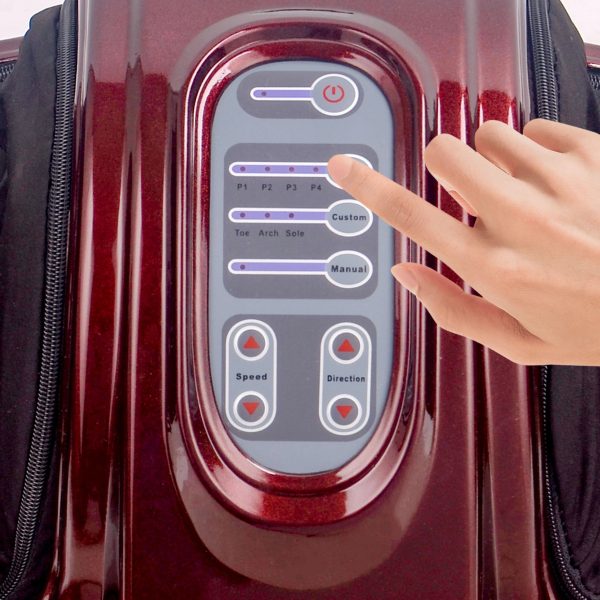 Electric Shiatsu Foot Massager for Pain Relief, Deep Kneading Rolling Feet and Calf Massager, Leg Circulation Machine for Plantar Fasciitis and Neuropathy, Red - Image 8