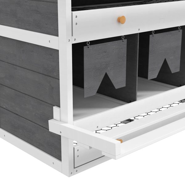 PawHut Nesting Boxes for Chickens W/ 2 Egg Collection Trays, 8 Compartments - Image 7