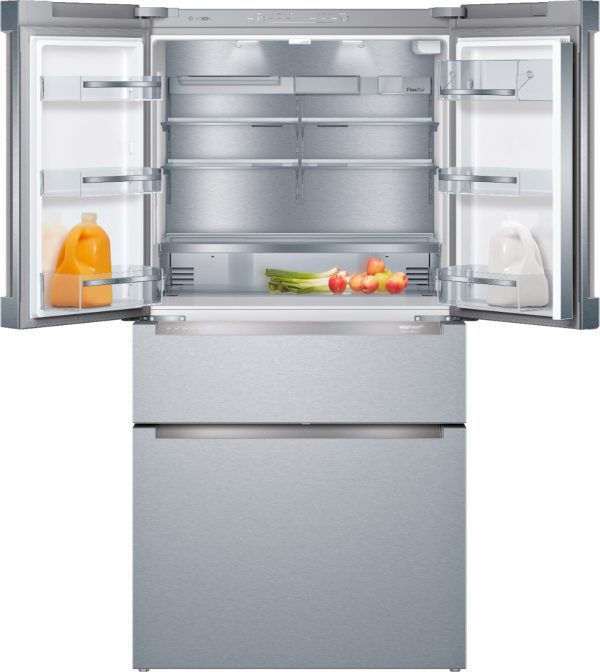 Bosch - 800 Series 20.5 Cu. Ft. 4-Door French Door Counter-Depth Smart Refrigerator - Stainless steel - Image 5