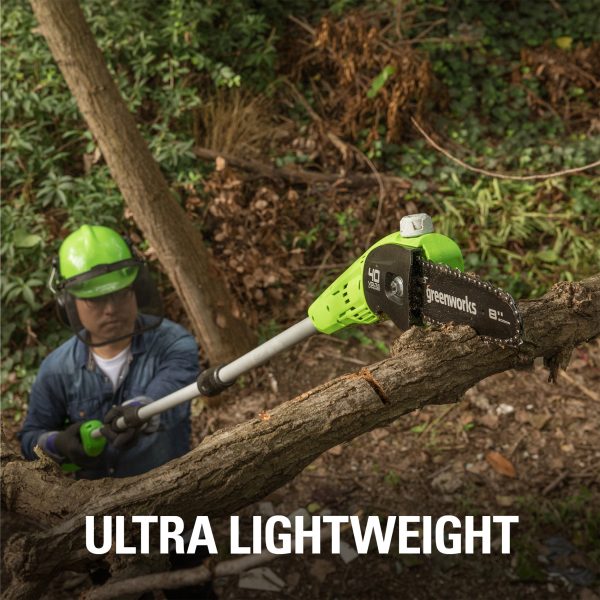Greenworks 40V 8" Cordless Pole Saw with 2.0 Ah Battery and Charger， 1403702 - Image 7